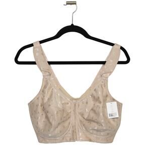Elila Jacquard Front Hook Support Softcup #1515 in Sand Size 38DDD